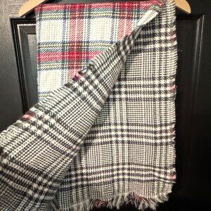 Blanket Scarf Red Black White